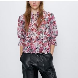ZARA Top floral print